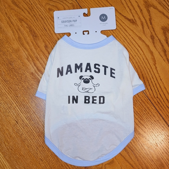 🐾Namaste in Bed Dog Tee sz MED - Picture 1 of 3